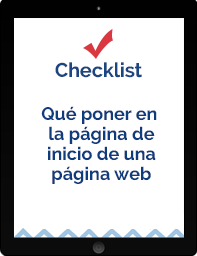 checklist que poner en la pagina de inicio de una web